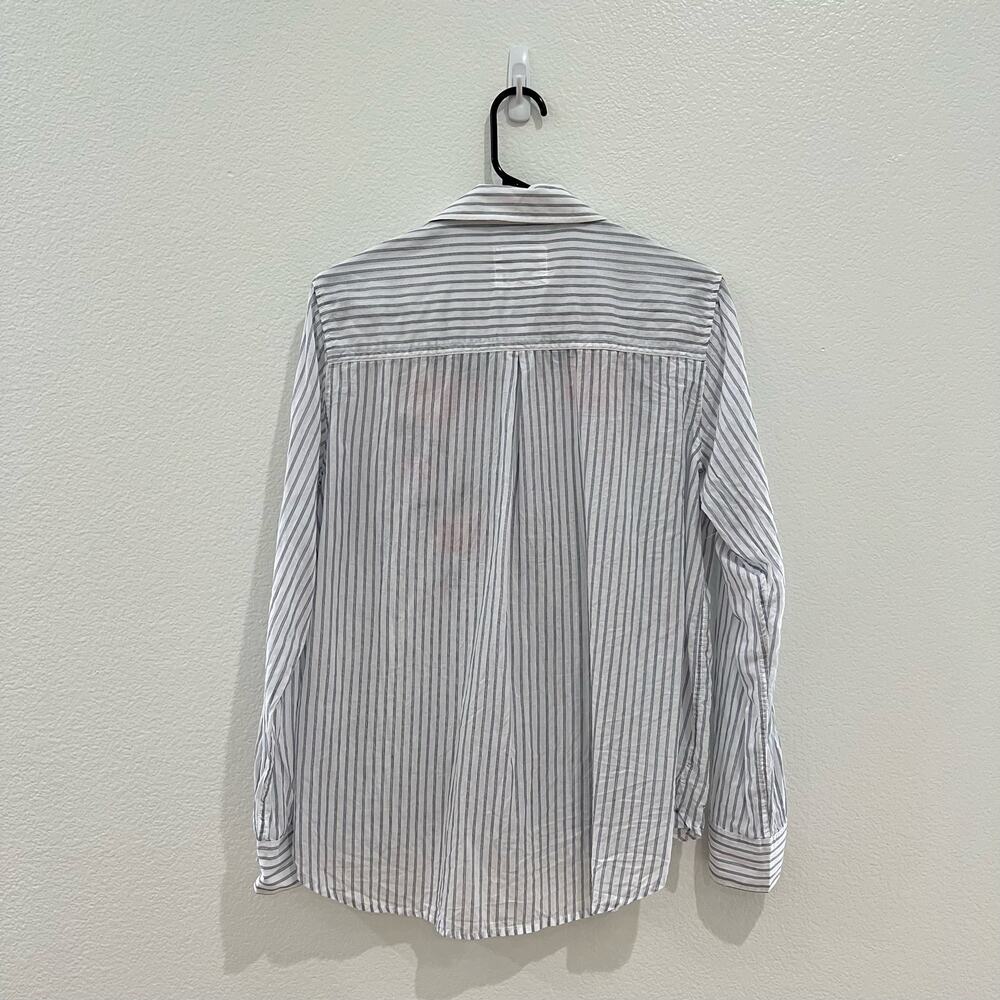 Rails Nevin Long Sleeve Button Down Shirt Pink Floral Embroidered Stripe Medium - Picture 9 of 16